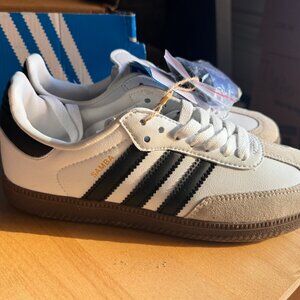 Adidas Samba white with black stripes